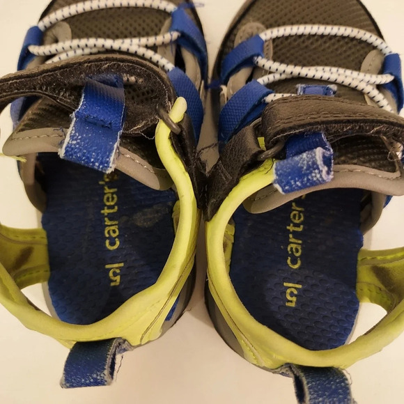Carter's Baby Boy Blue, Green and Gray Ocean Lighted Sandals in Size 5 - Picture 10 of 12